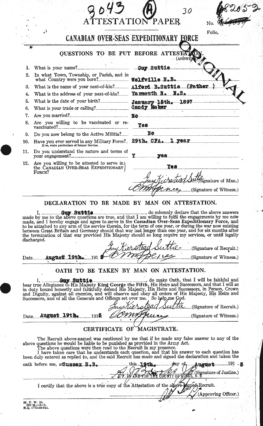 Personnel Records of the First World War - CEF 126309a