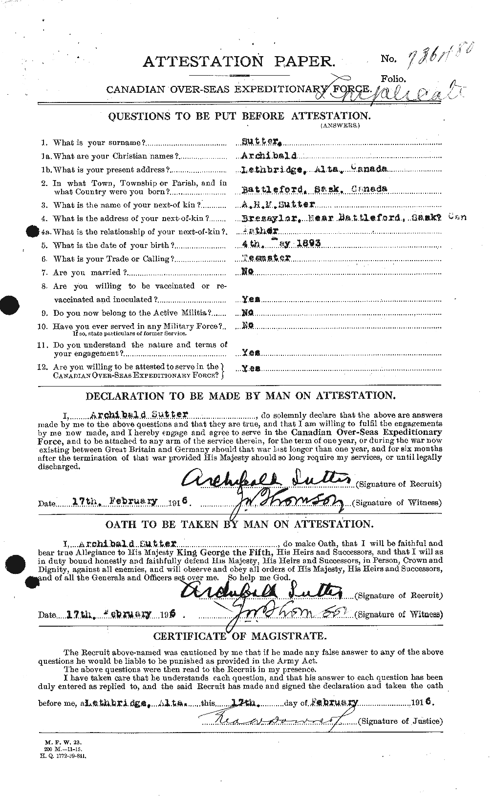 Personnel Records of the First World War - CEF 126336a