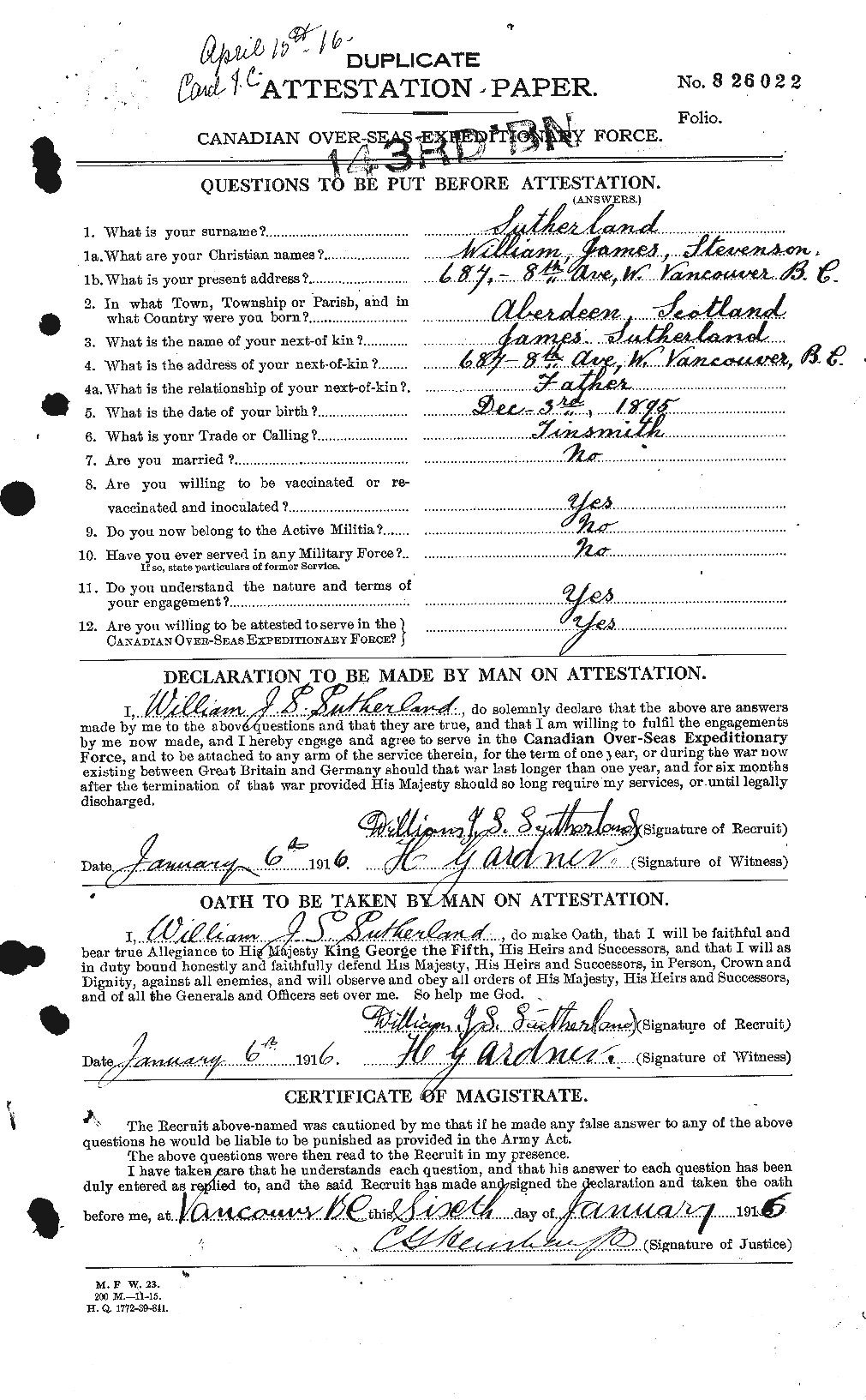 Personnel Records of the First World War - CEF 126421a