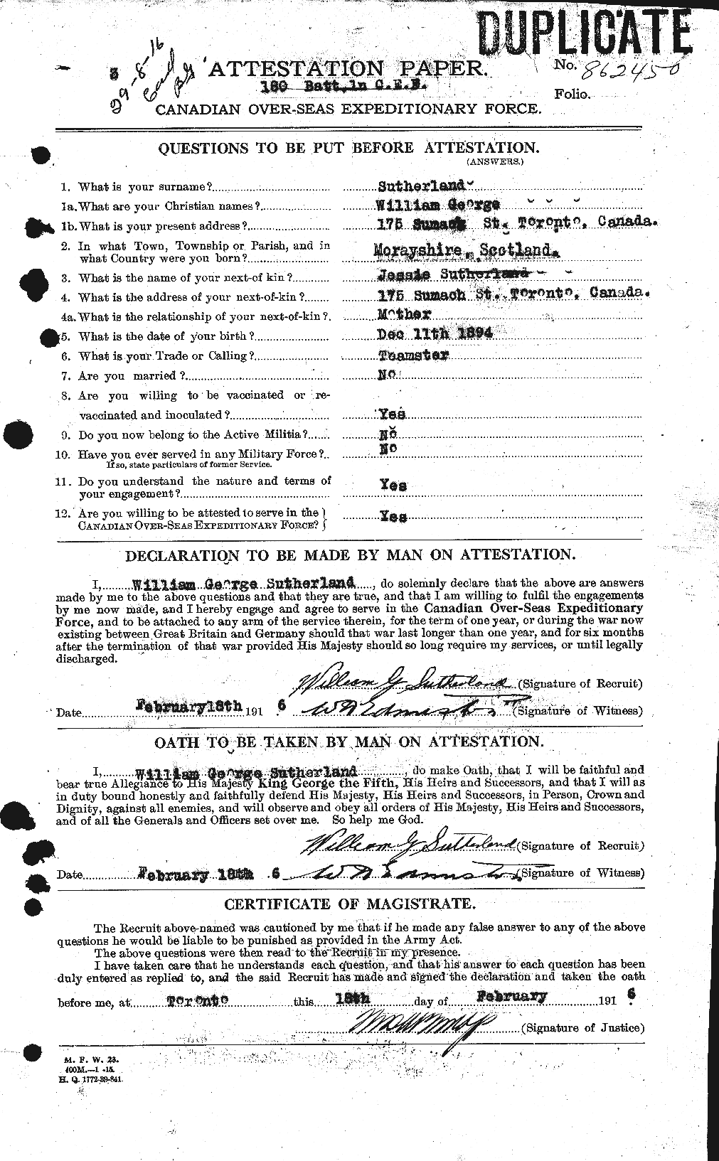 Personnel Records of the First World War - CEF 126430a