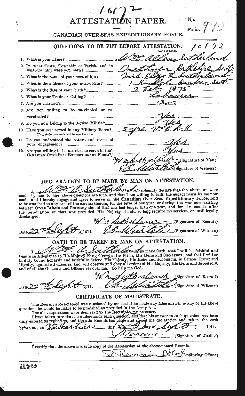 Personnel Records of the First World War - CEF 126447a