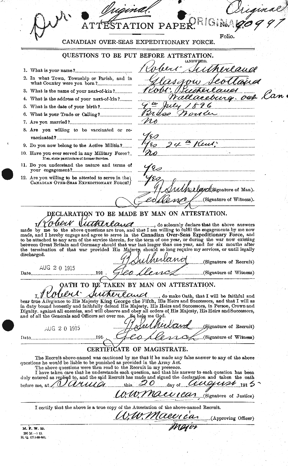 Personnel Records of the First World War - CEF 126806a