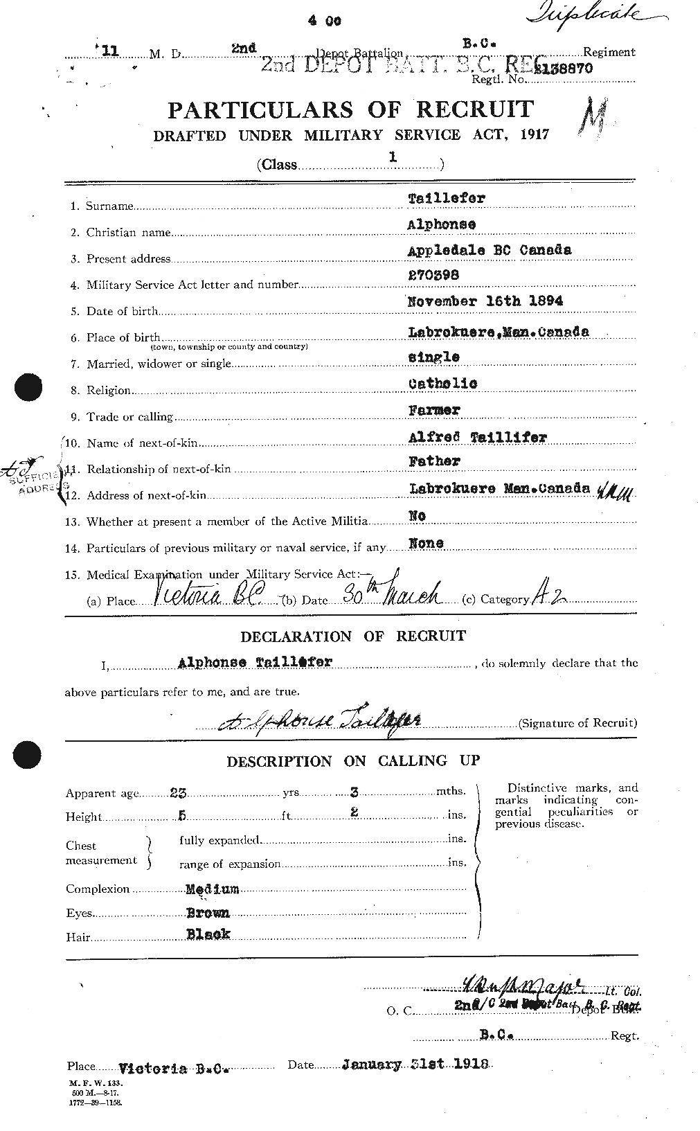 Personnel Records of the First World War - CEF 127492a