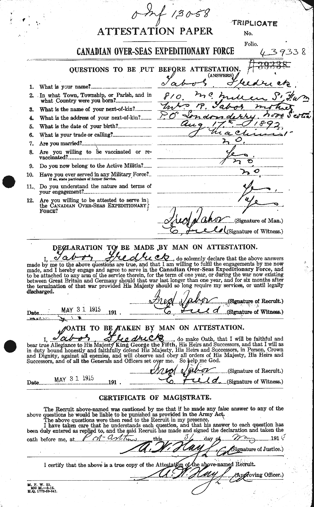 Personnel Records of the First World War - CEF 127987a