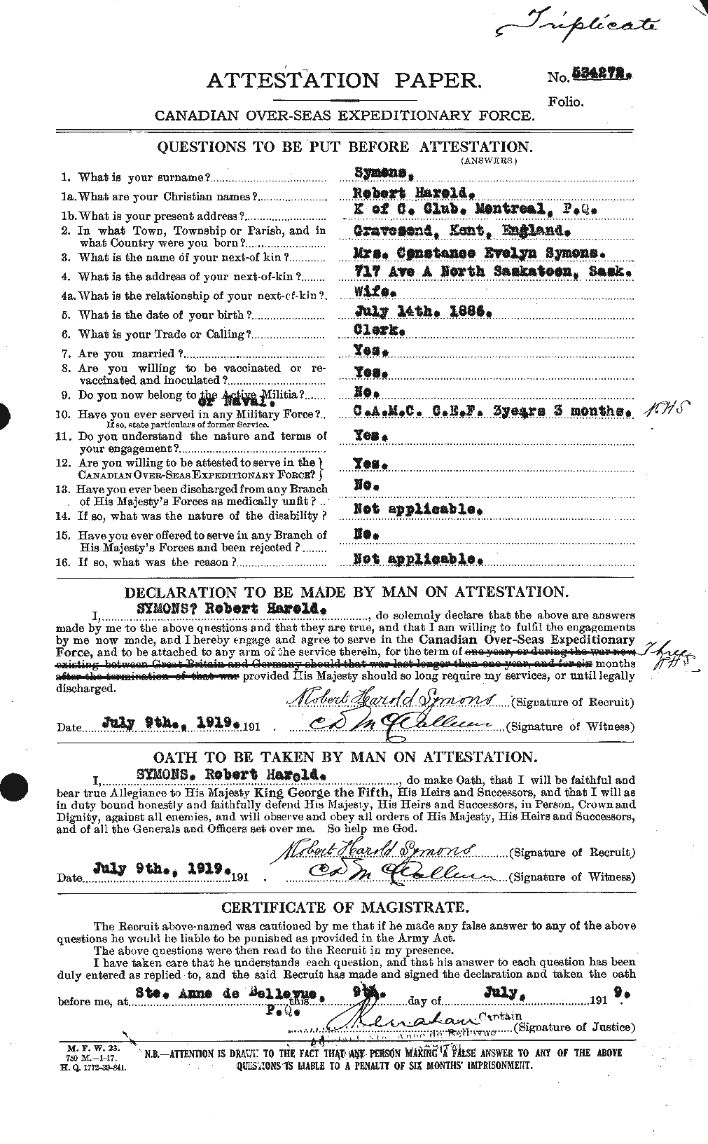 Personnel Records of the First World War - CEF 129027a