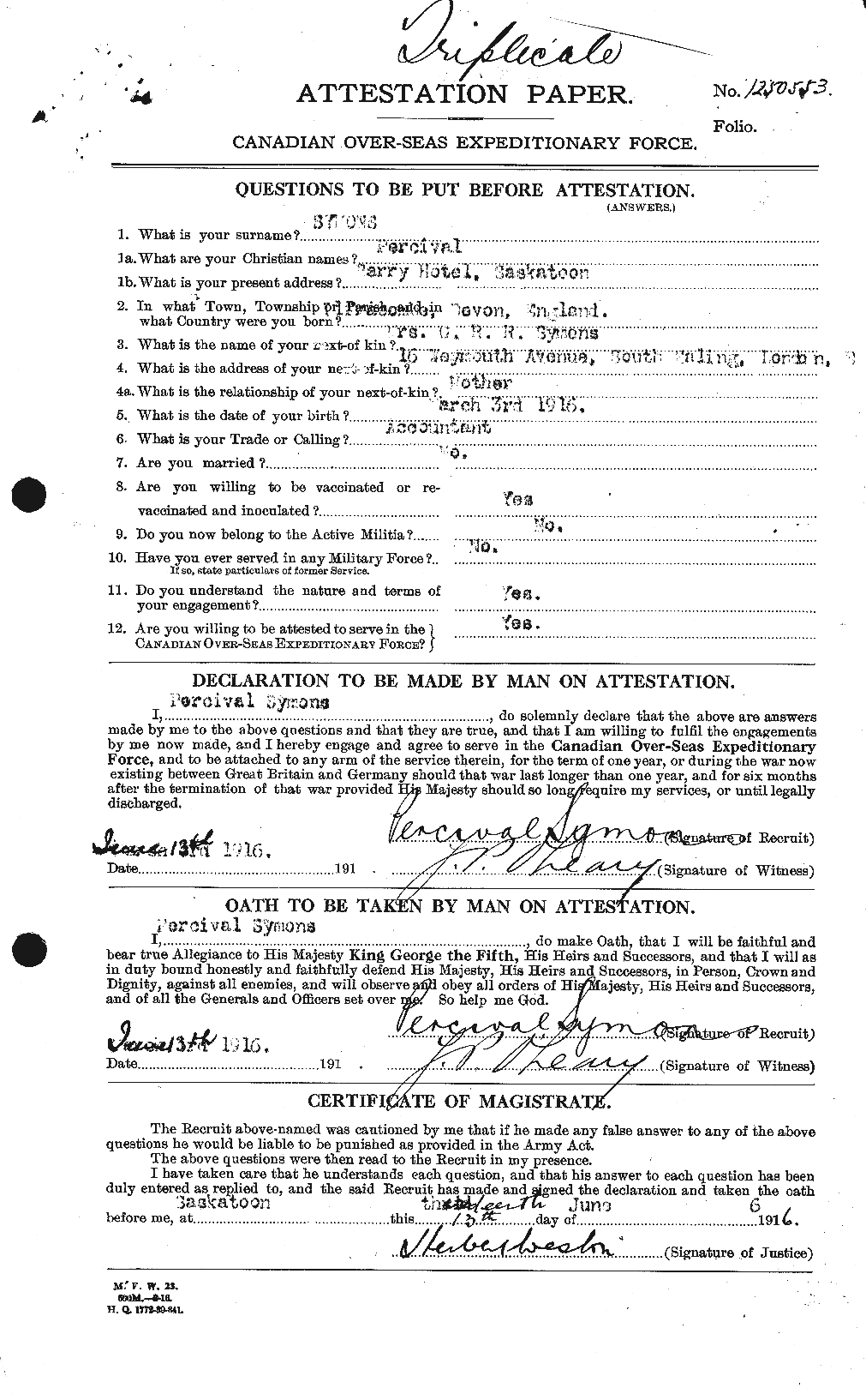 Personnel Records of the First World War - CEF 129039a