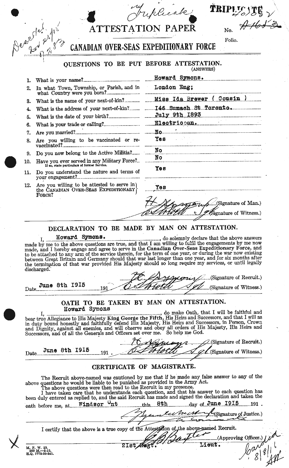 Personnel Records of the First World War - CEF 129051a