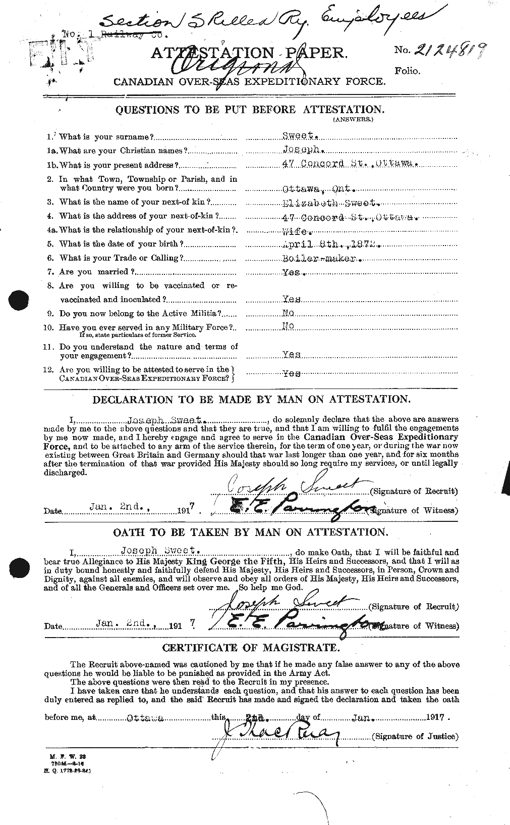 Personnel Records of the First World War - CEF 129420a