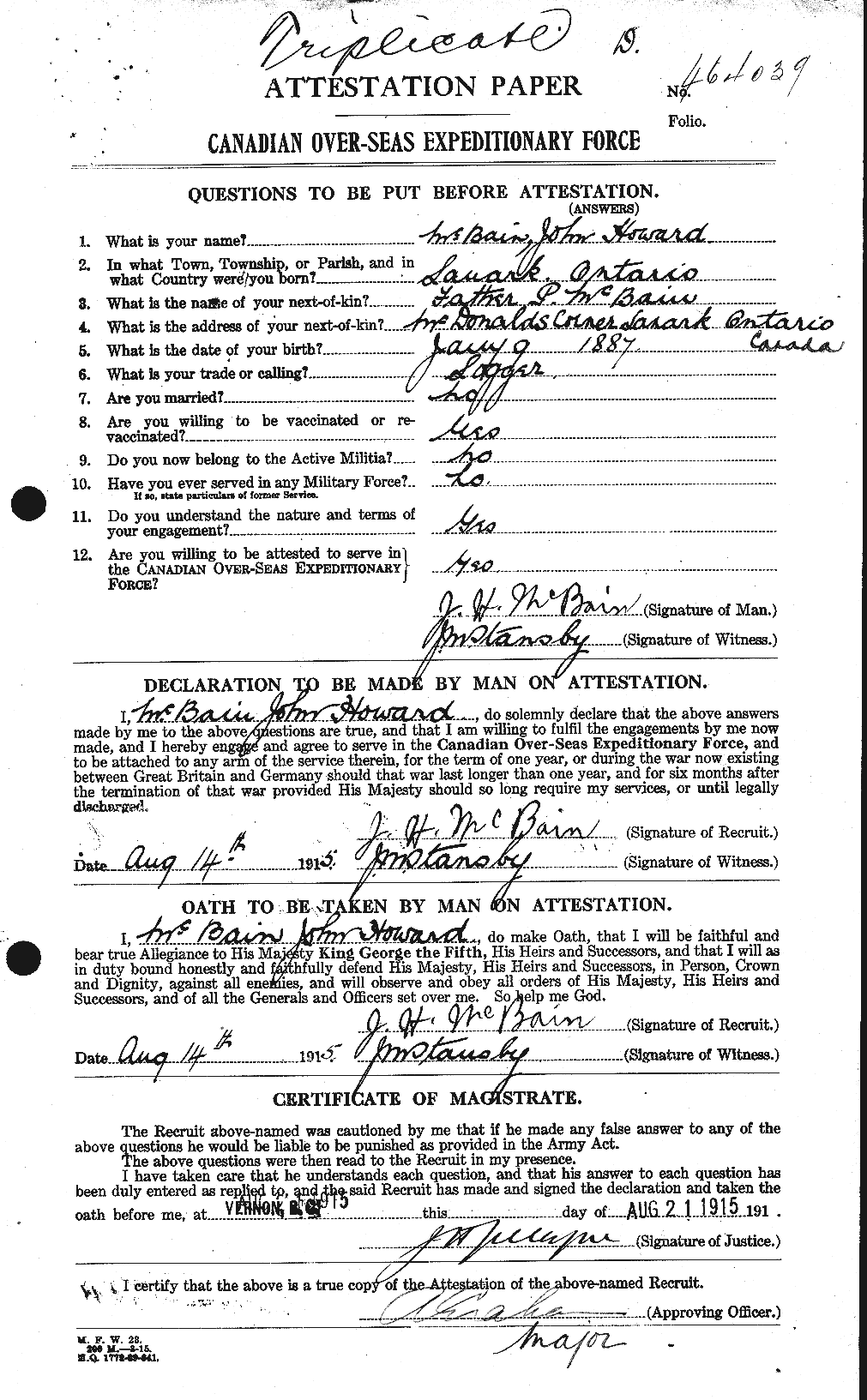 Personnel Records of the First World War - CEF 129801a