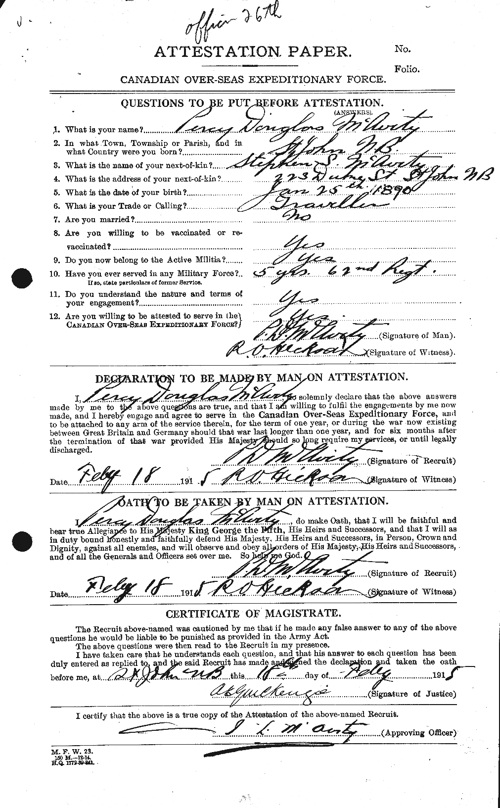 Personnel Records of the First World War - CEF 130042a