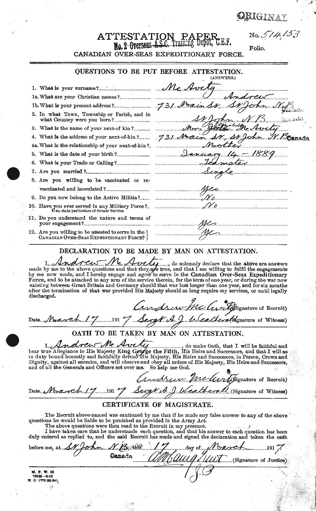Personnel Records of the First World War - CEF 130046a