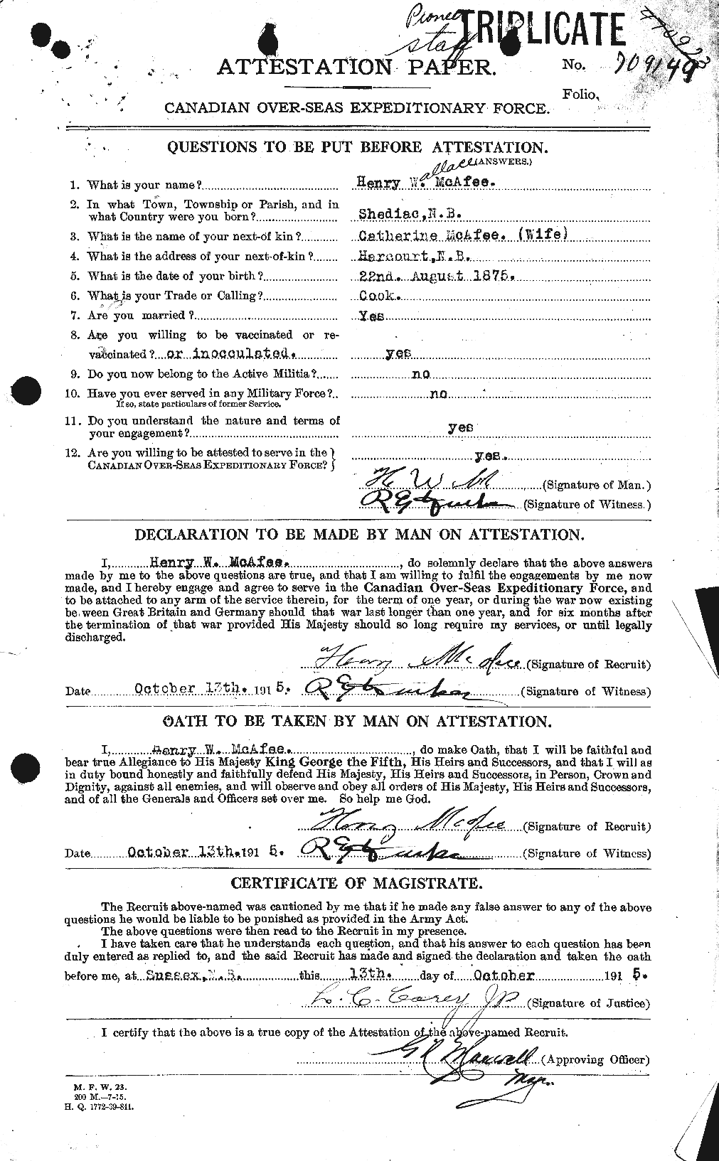 Personnel Records of the First World War - CEF 130194a