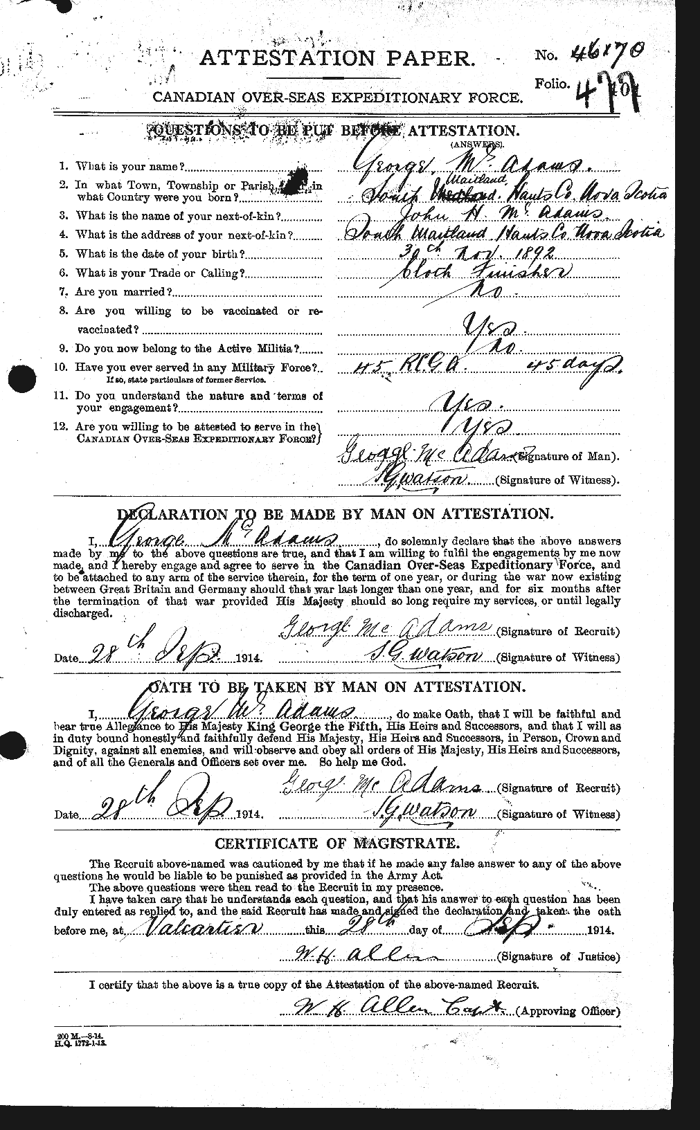 Personnel Records of the First World War - CEF 130220a