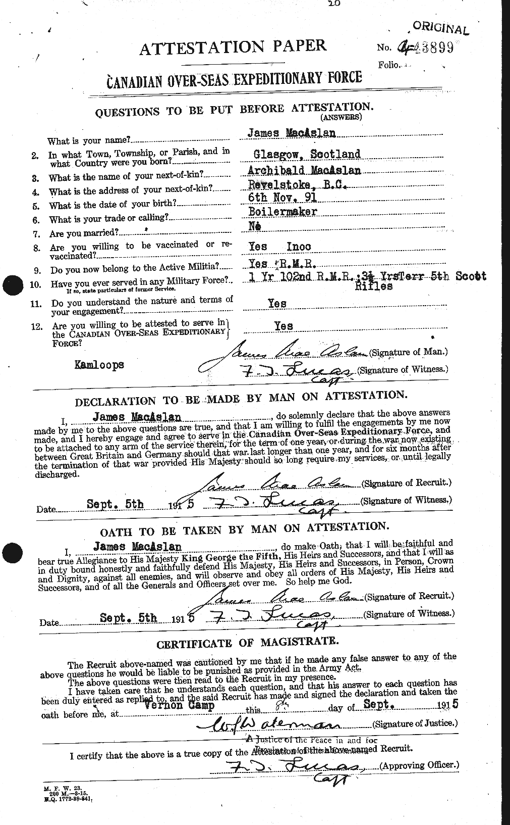 Personnel Records of the First World War - CEF 130538a