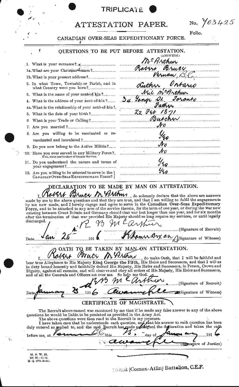 Personnel Records of the First World War - CEF 130663a
