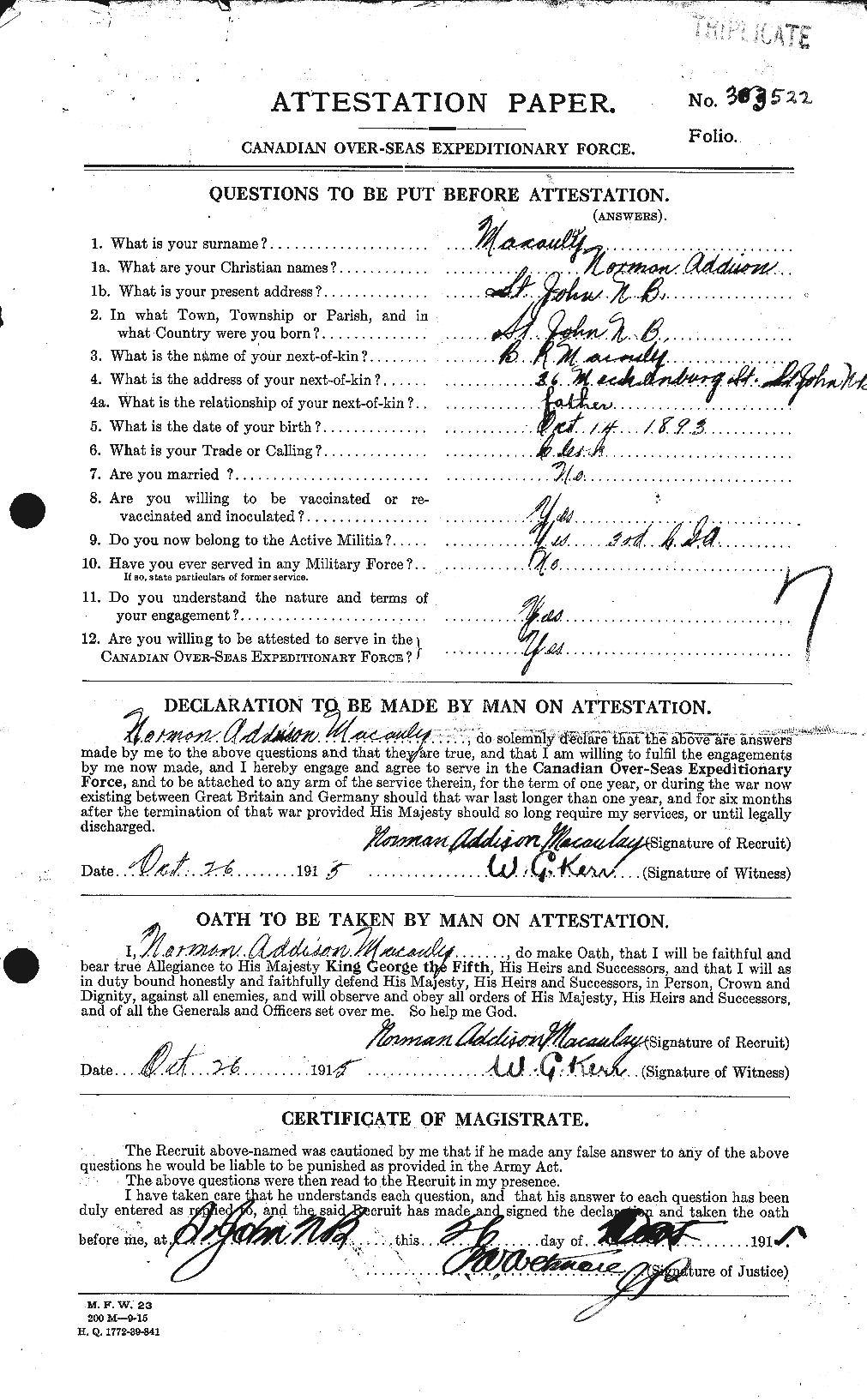 Personnel Records of the First World War - CEF 130750a
