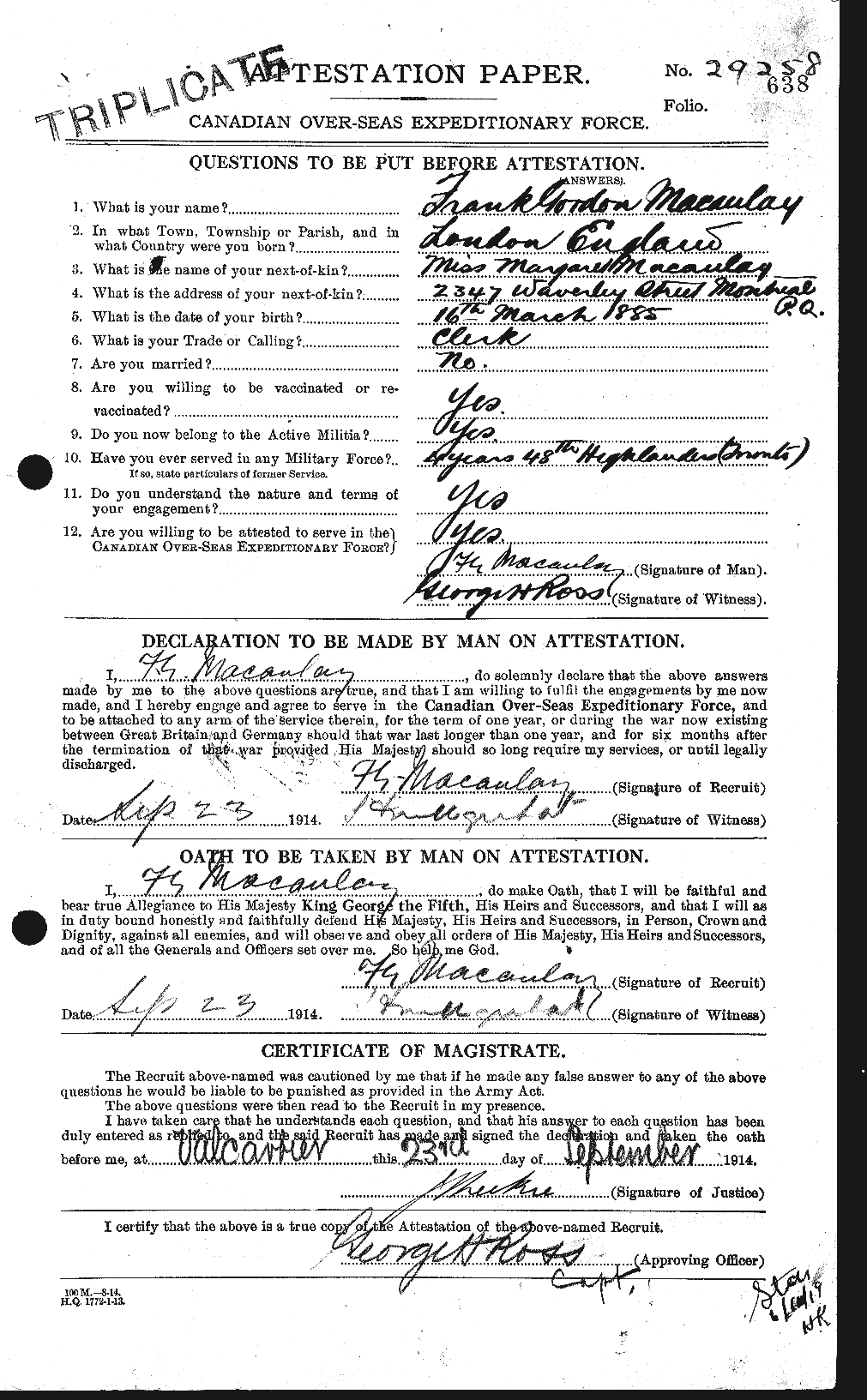 Personnel Records of the First World War - CEF 130804a