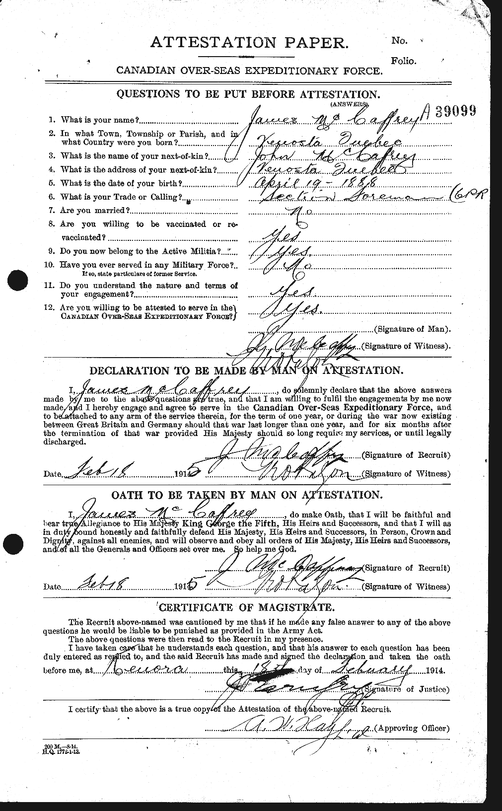 Personnel Records of the First World War - CEF 130916a