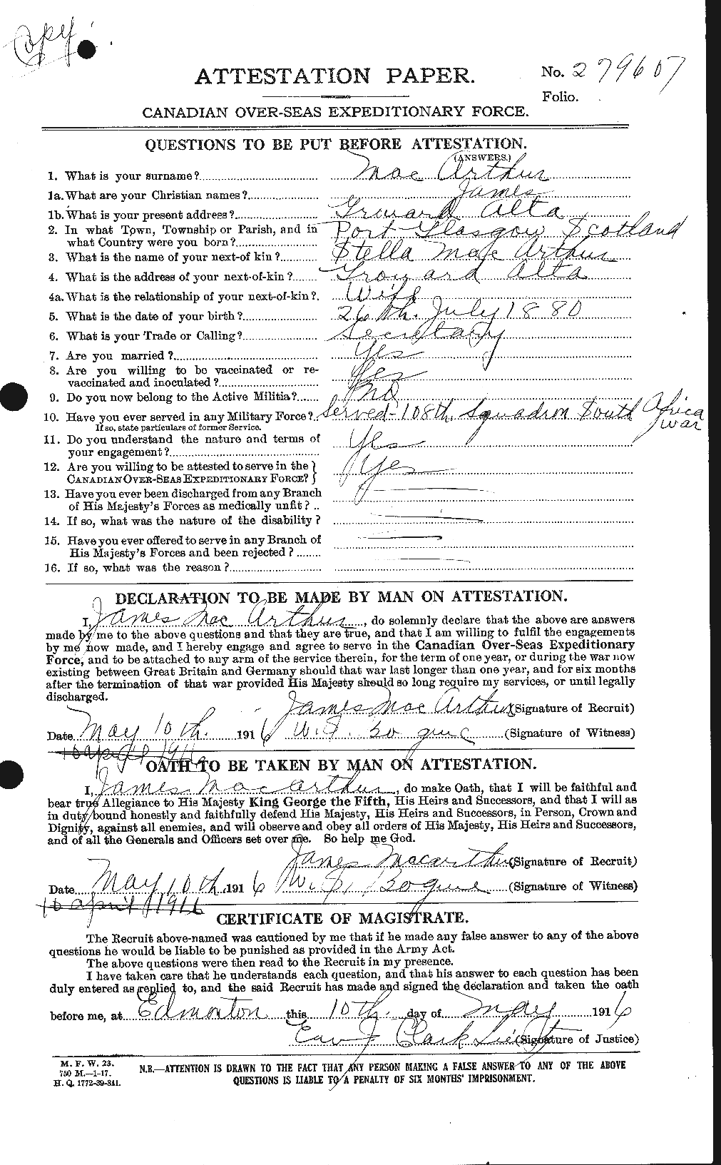 Personnel Records of the First World War - CEF 131000a
