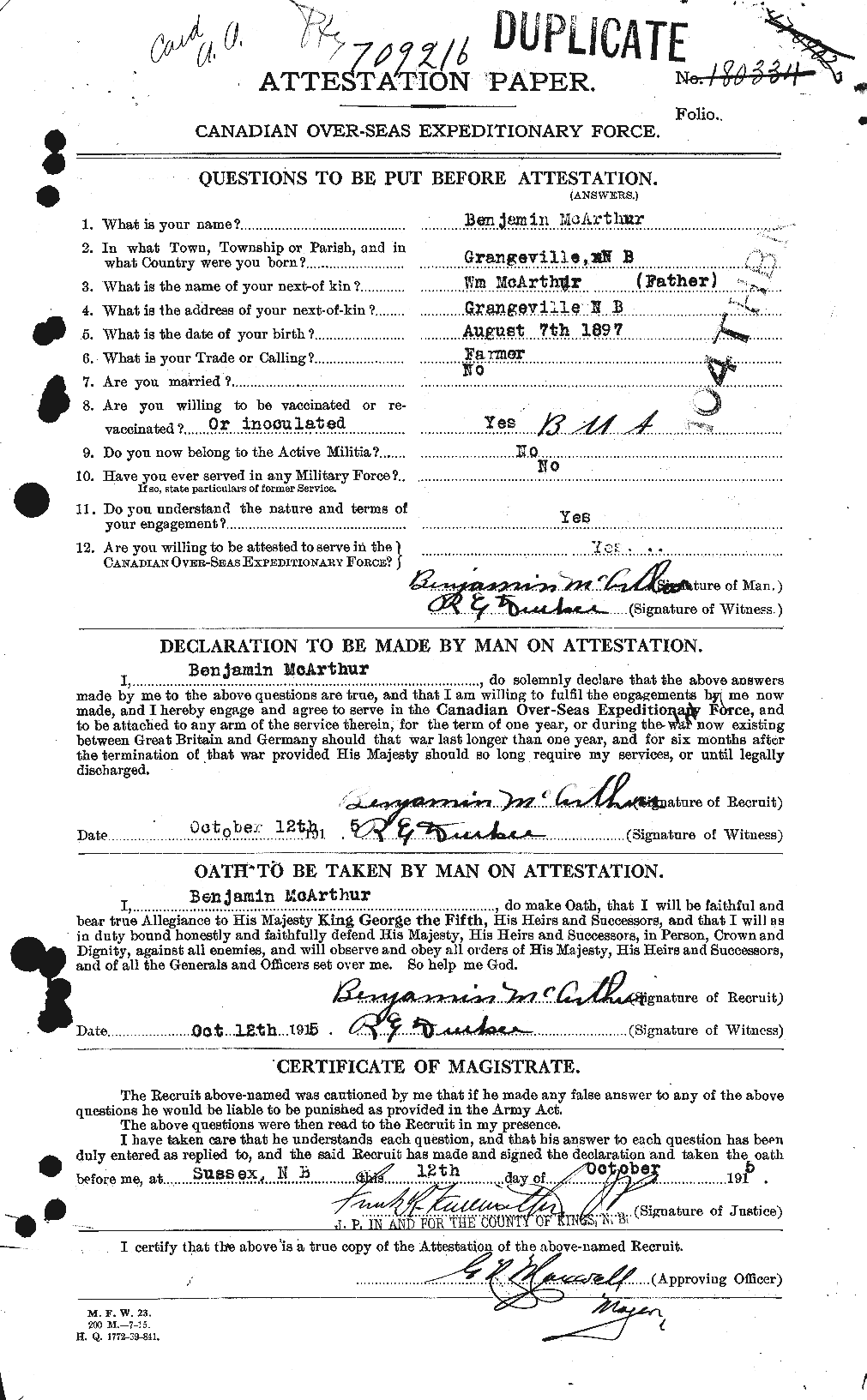Personnel Records of the First World War - CEF 131125a