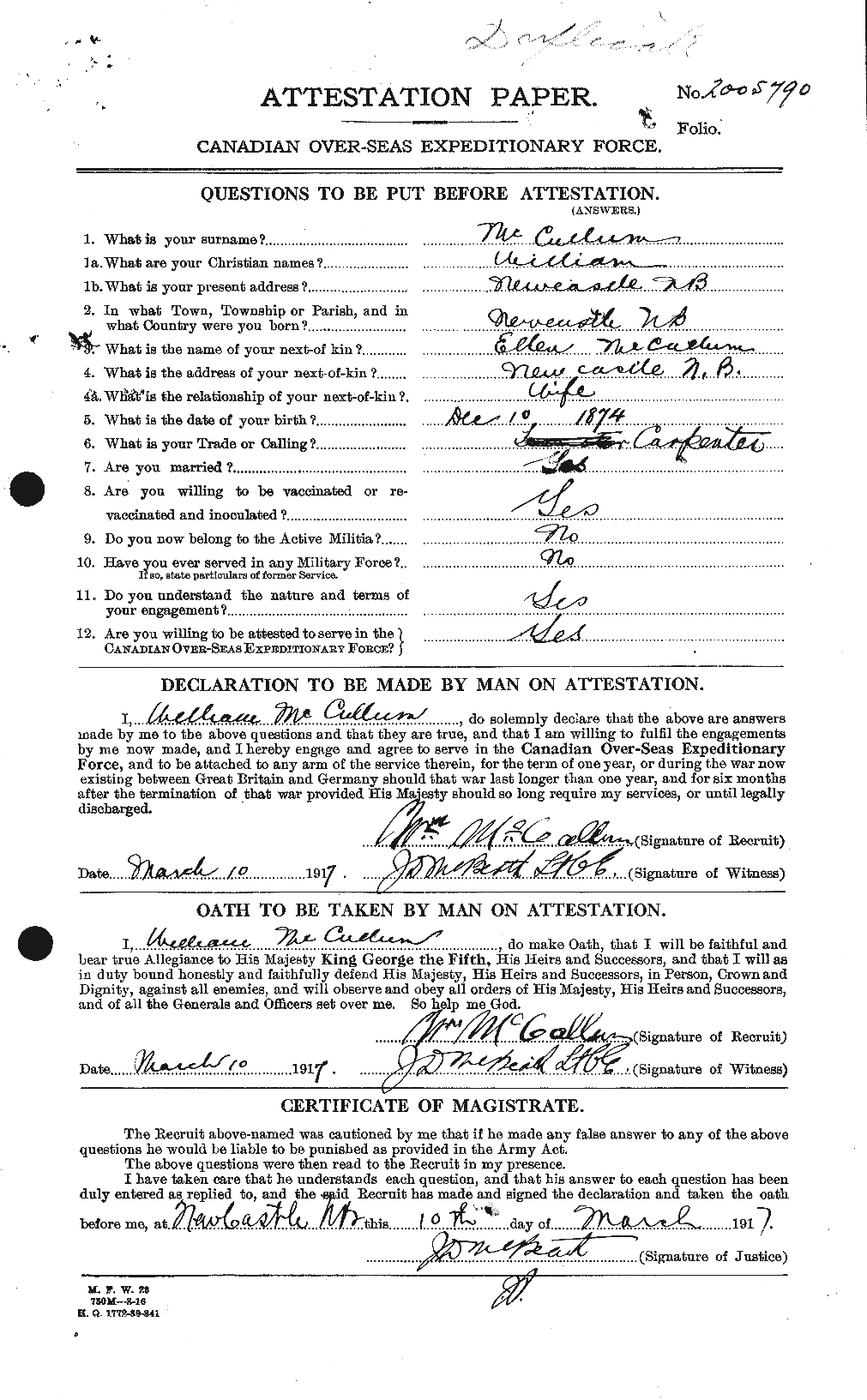 Personnel Records of the First World War - CEF 131433a