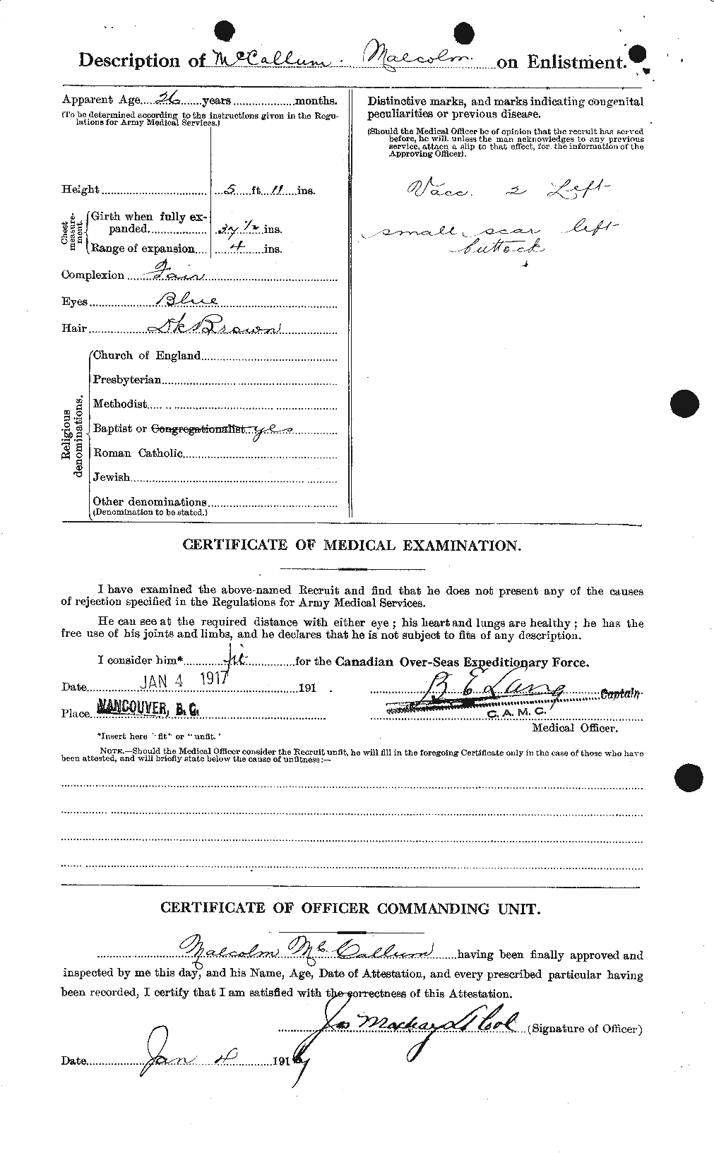 Dossiers du Personnel de la Première Guerre mondiale - CEC 131494b