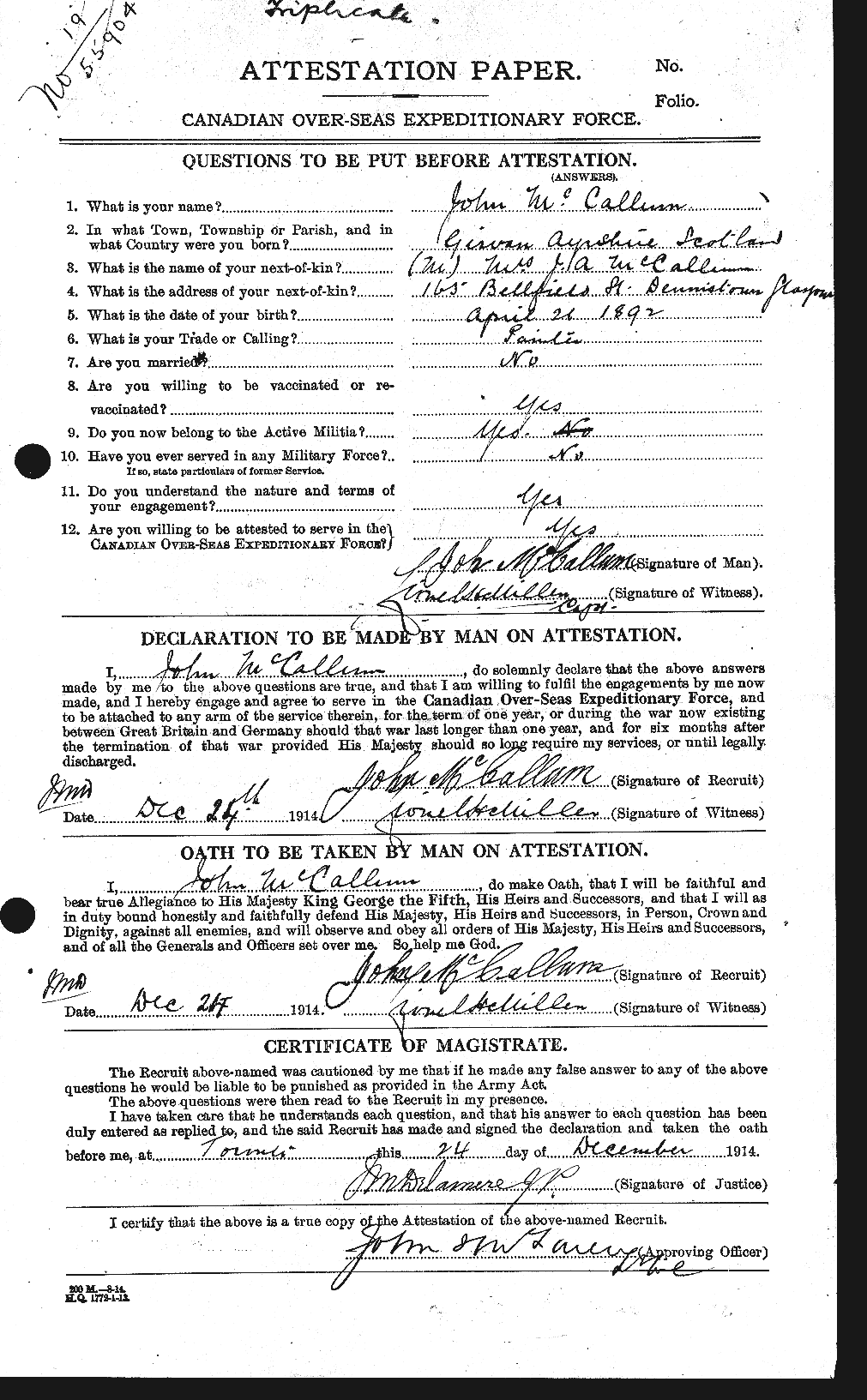 Personnel Records of the First World War - CEF 131534a