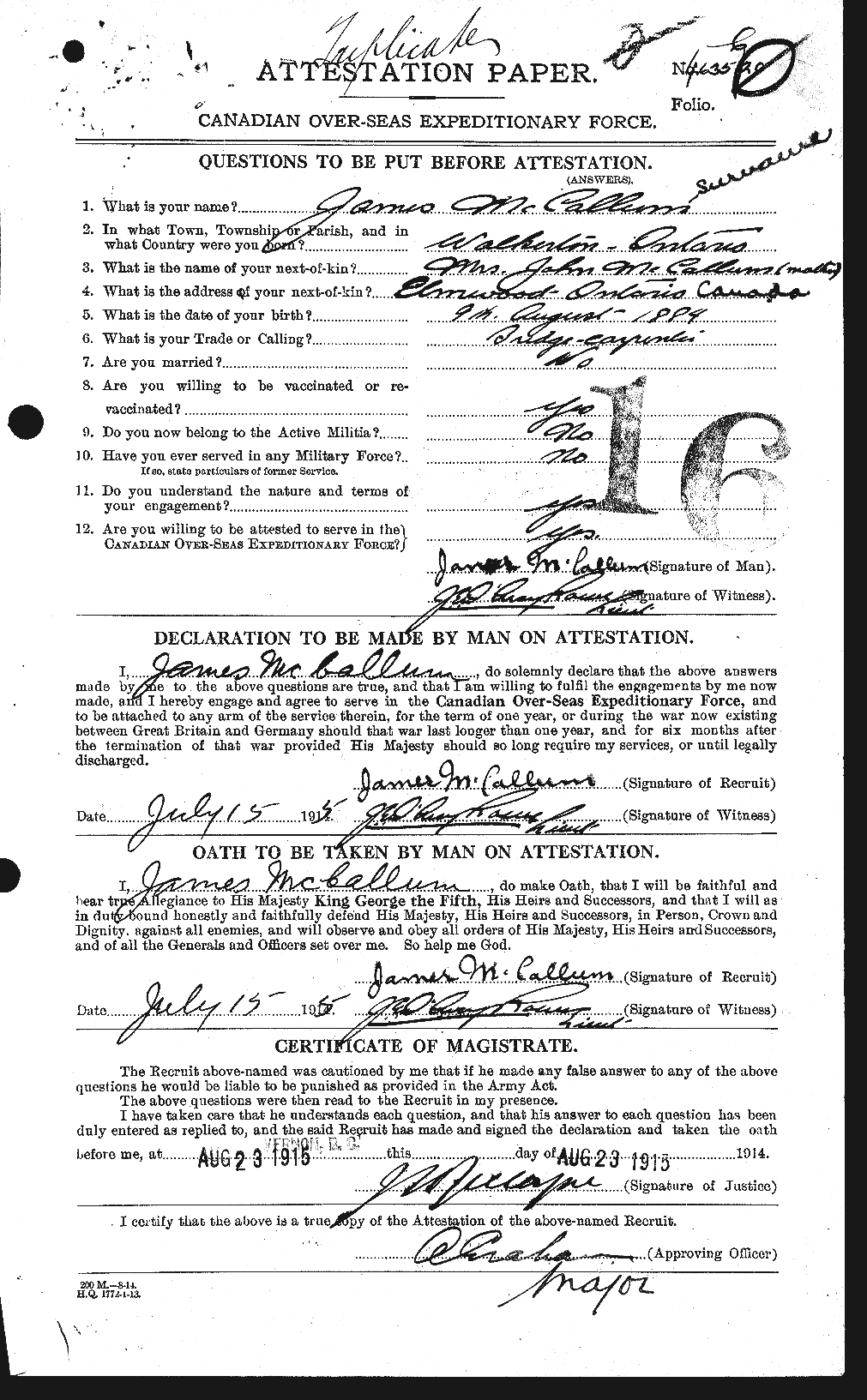 Personnel Records of the First World War - CEF 131558a