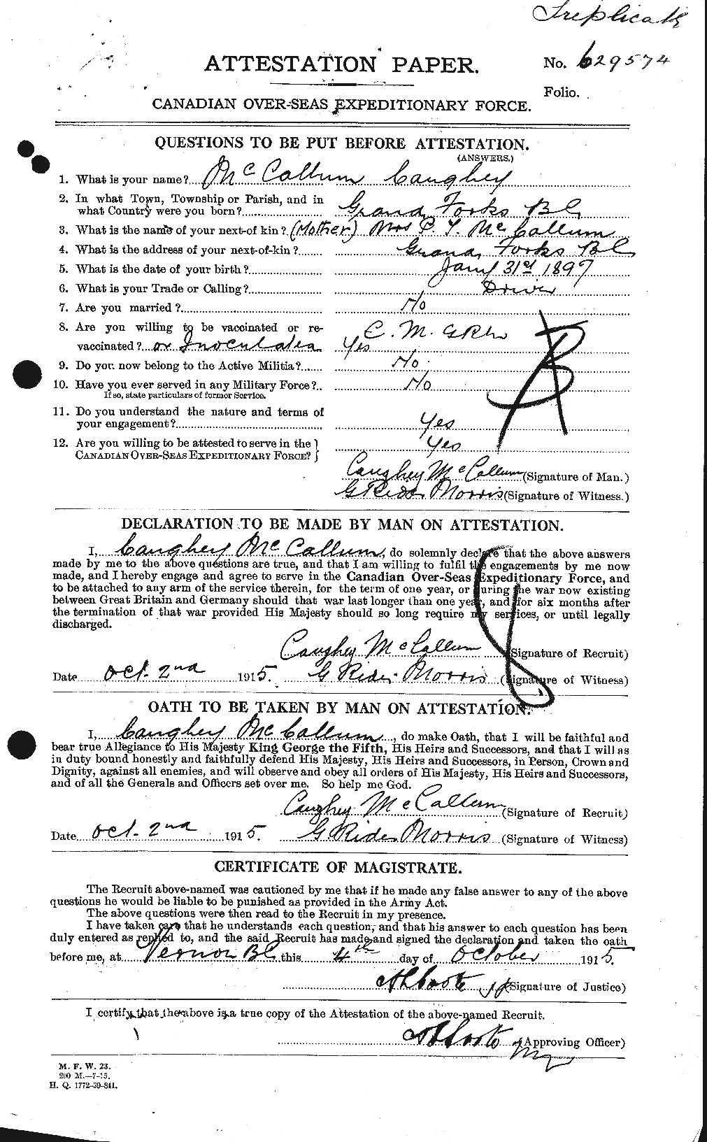 Personnel Records of the First World War - CEF 131664a