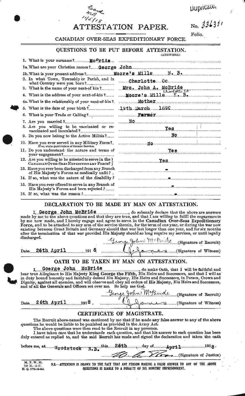 Personnel Records of the First World War - CEF 131939a
