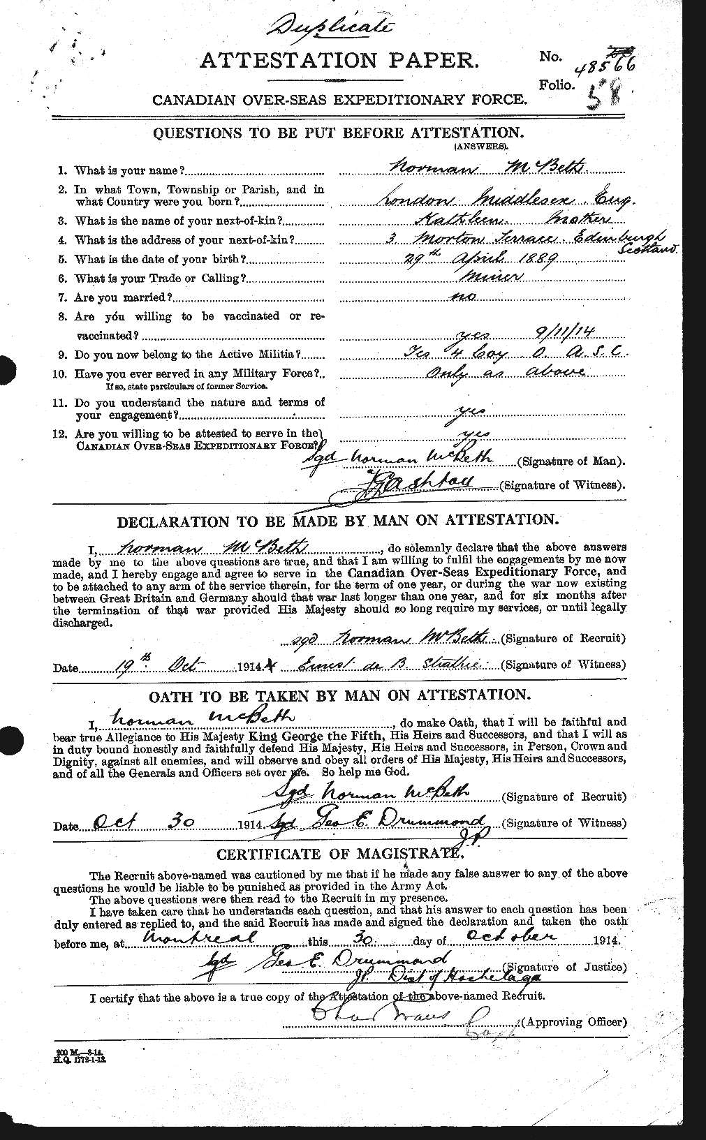 Personnel Records of the First World War - CEF 132105a