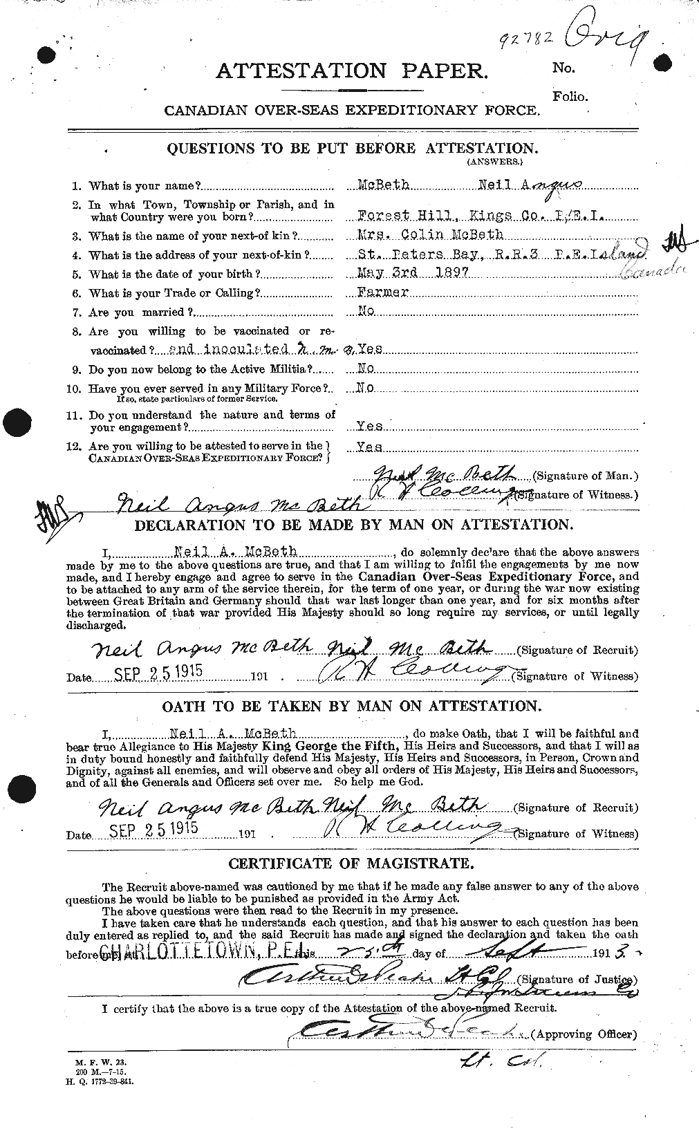 Personnel Records of the First World War - CEF 132106a