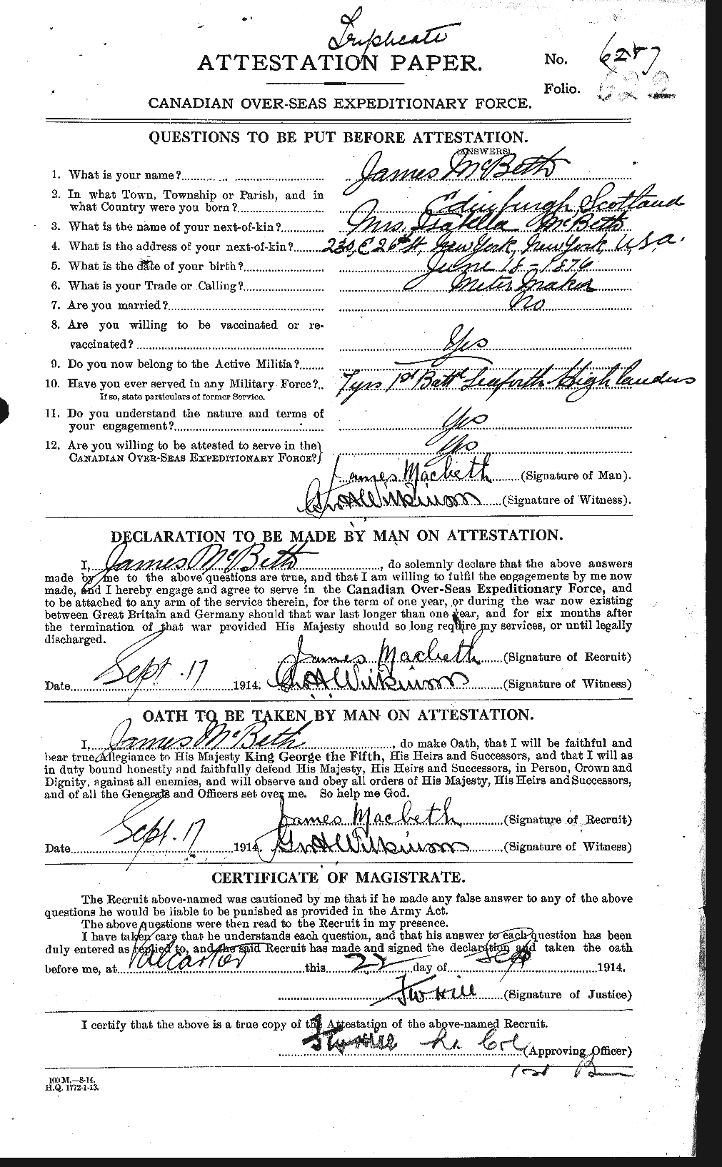 Personnel Records of the First World War - CEF 132116a