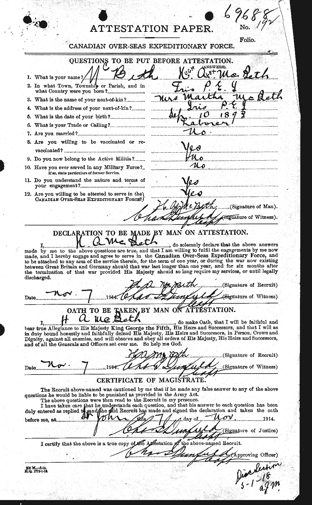 Personnel Records of the First World War - CEF 132119a