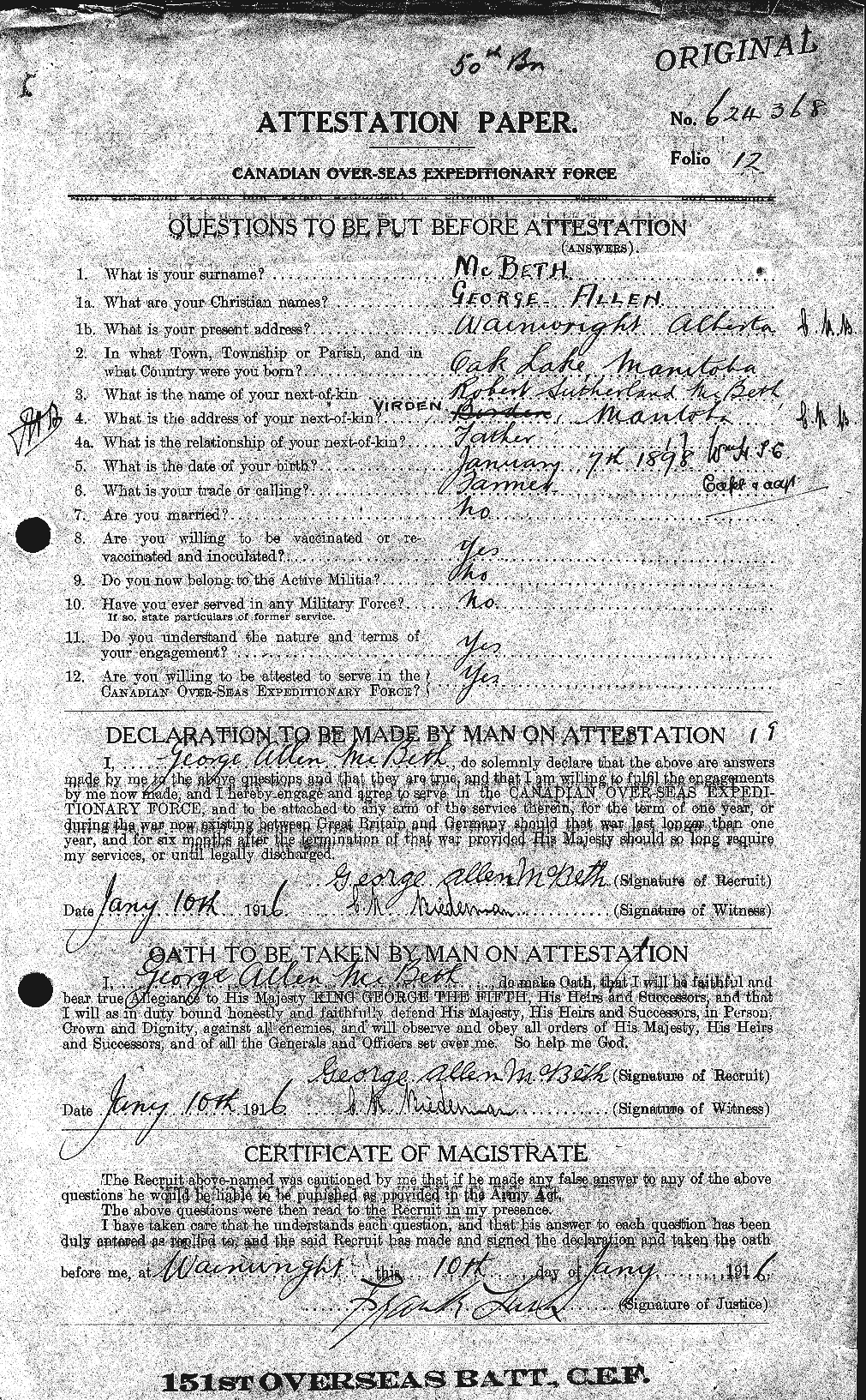 Personnel Records of the First World War - CEF 132124a