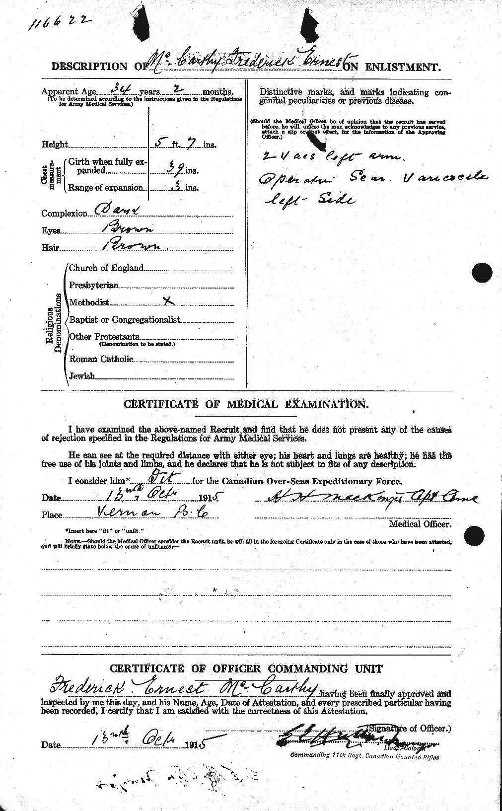 Dossiers du Personnel de la Première Guerre mondiale - CEC 132234b