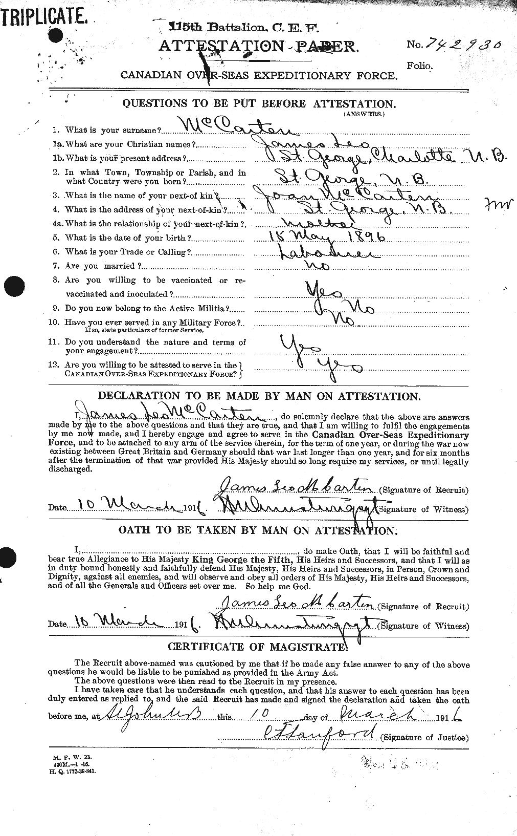 Personnel Records of the First World War - CEF 132430a