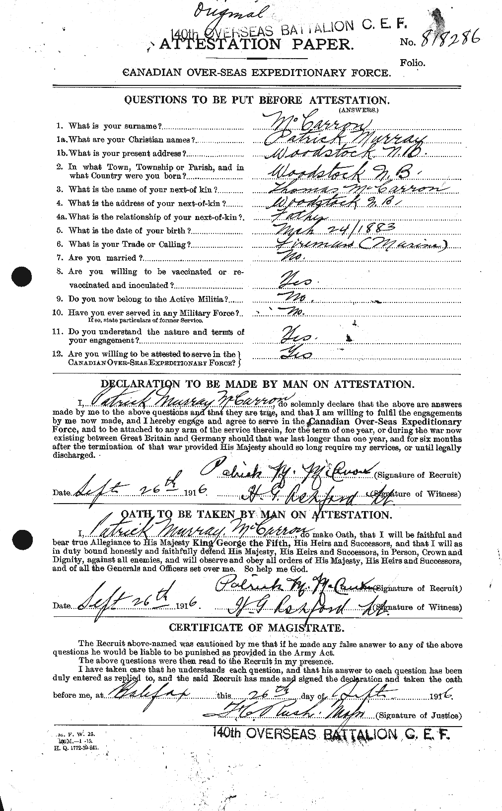 Personnel Records of the First World War - CEF 132448a