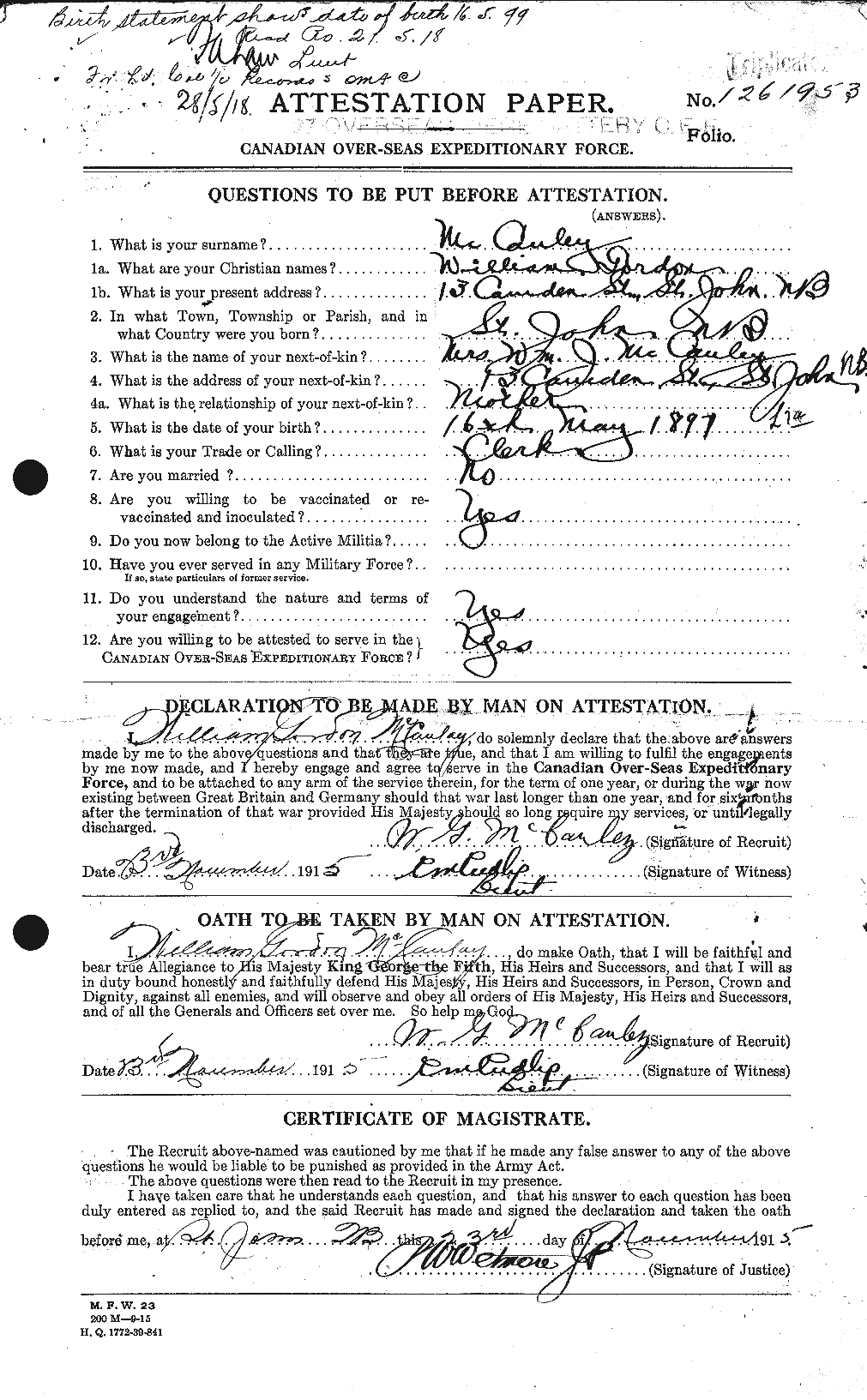 Personnel Records of the First World War - CEF 132596a