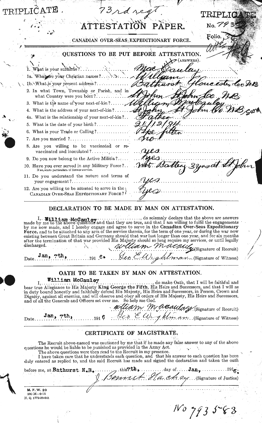 Personnel Records of the First World War - CEF 132600a