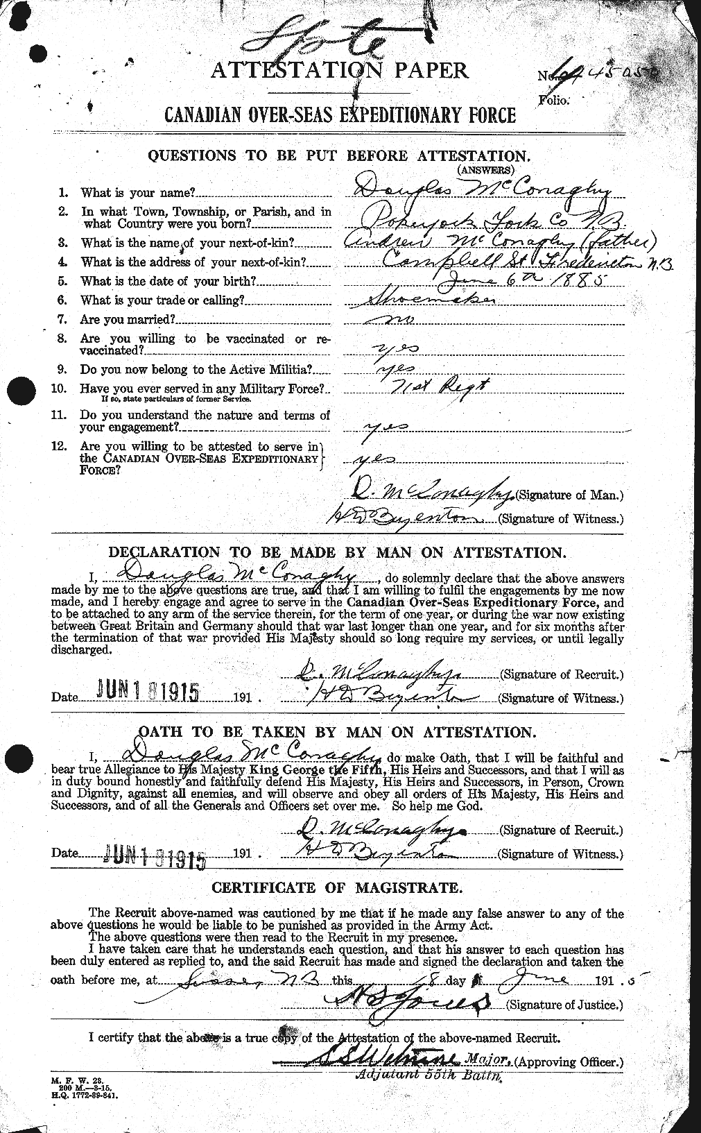 Personnel Records of the First World War - CEF 133035a