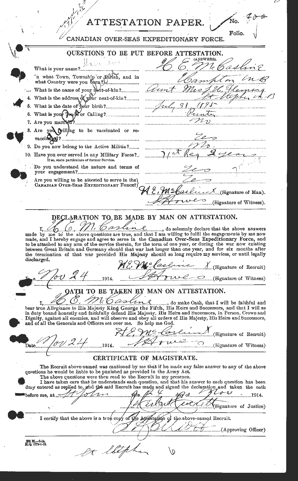 Personnel Records of the First World War - CEF 133199a