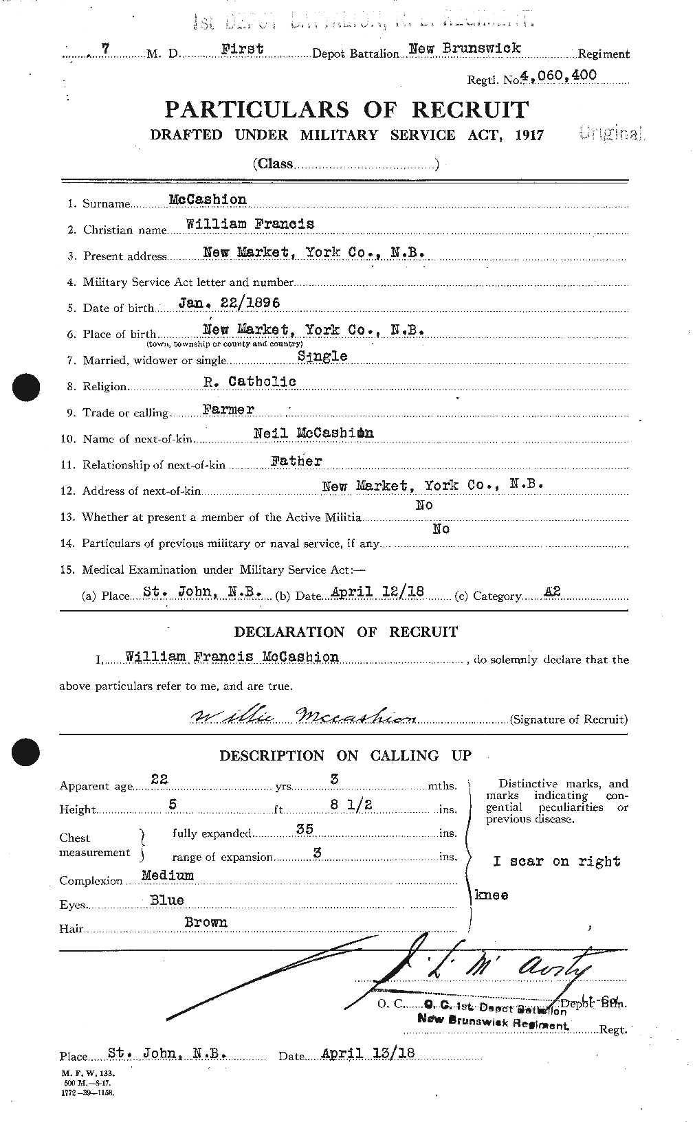 Personnel Records of the First World War - CEF 133240a