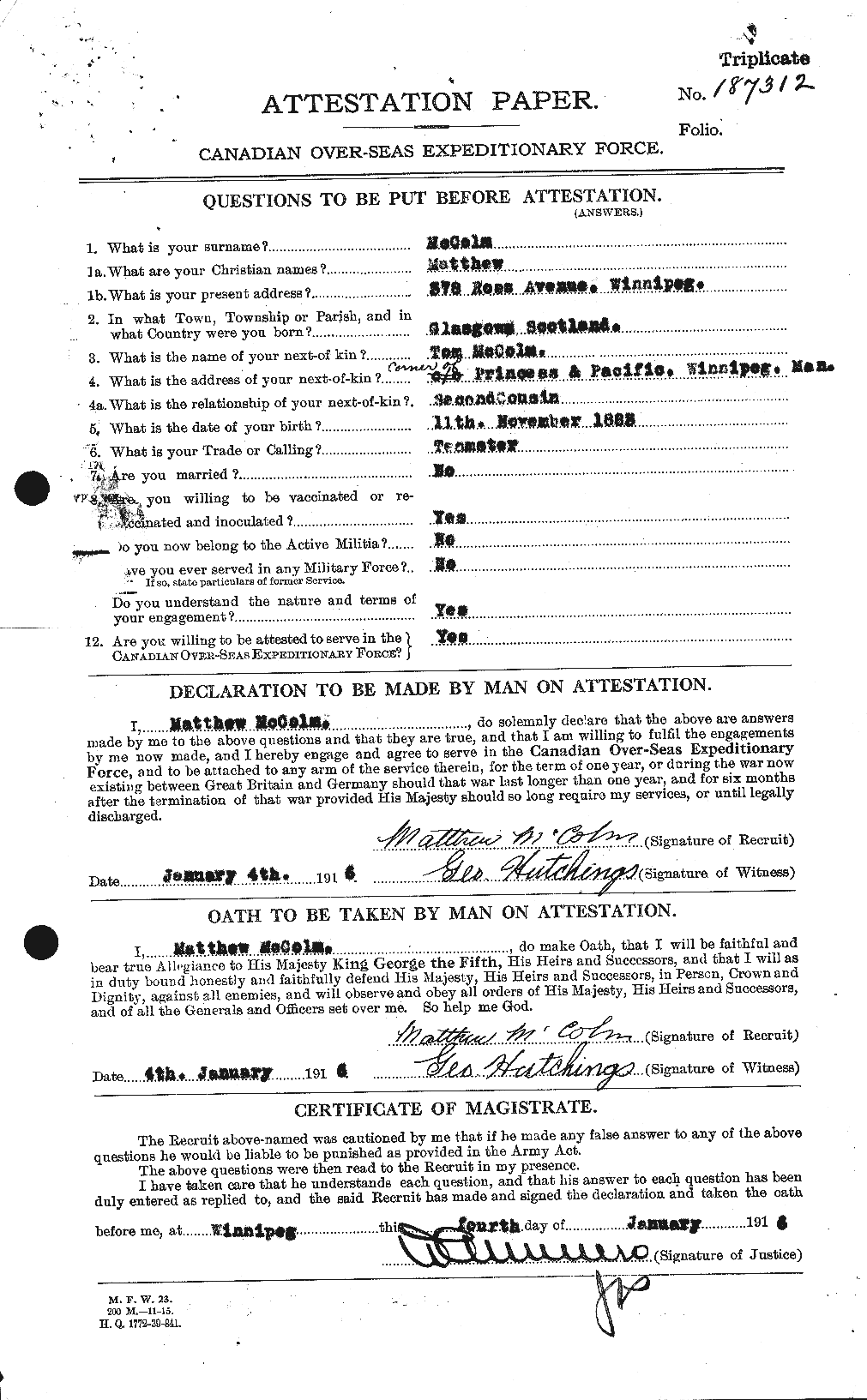 Personnel Records of the First World War - CEF 133326a
