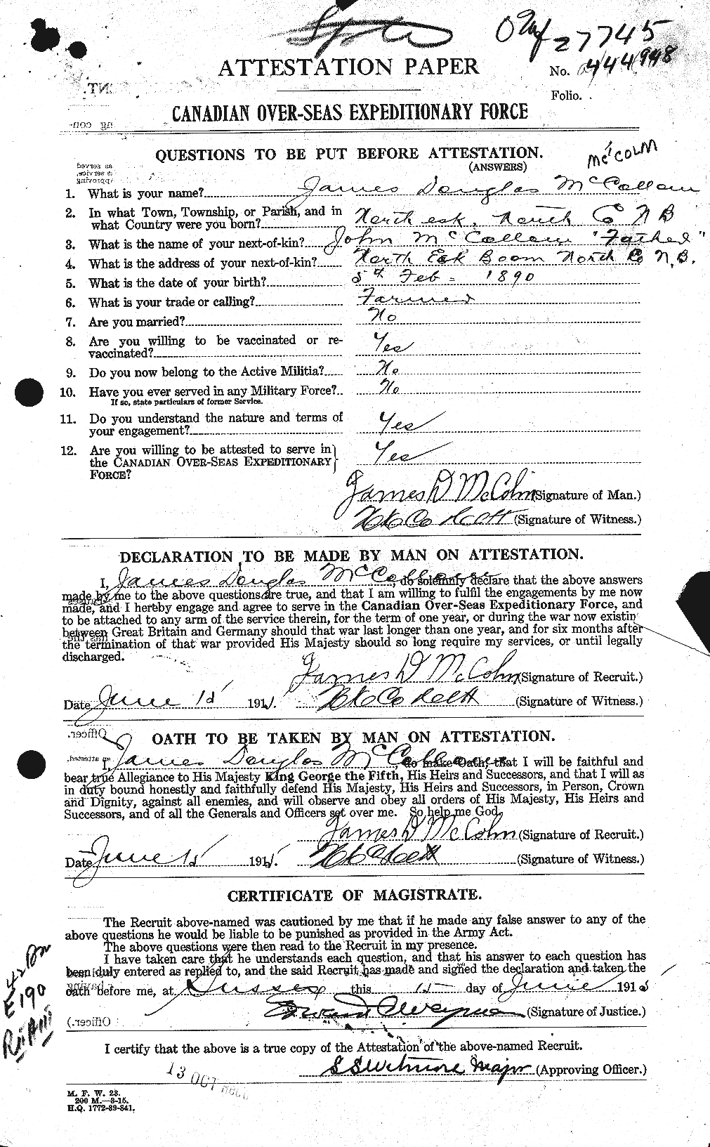 Personnel Records of the First World War - CEF 133327a