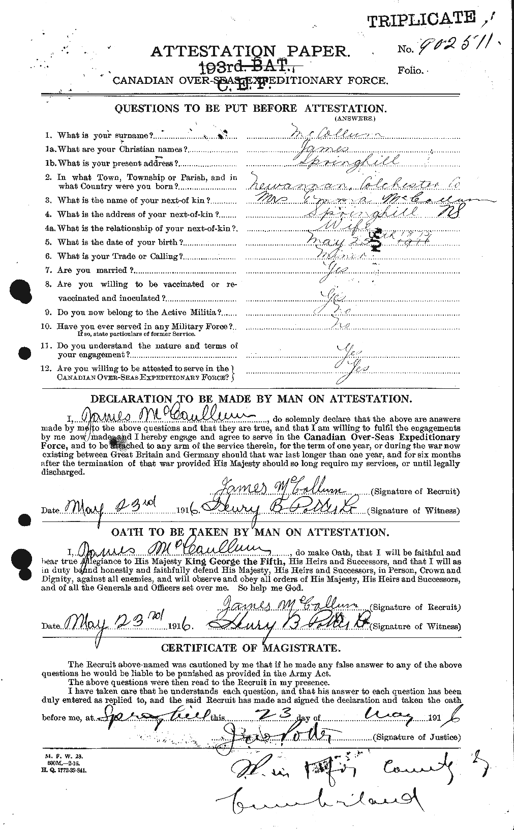 Personnel Records of the First World War - CEF 133340a