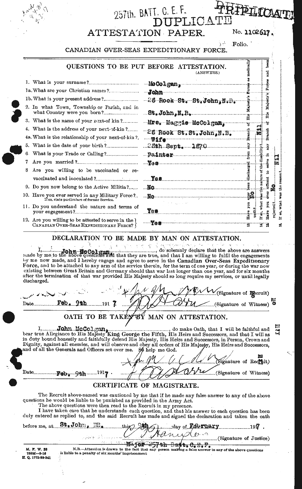 Personnel Records of the First World War - CEF 133430a