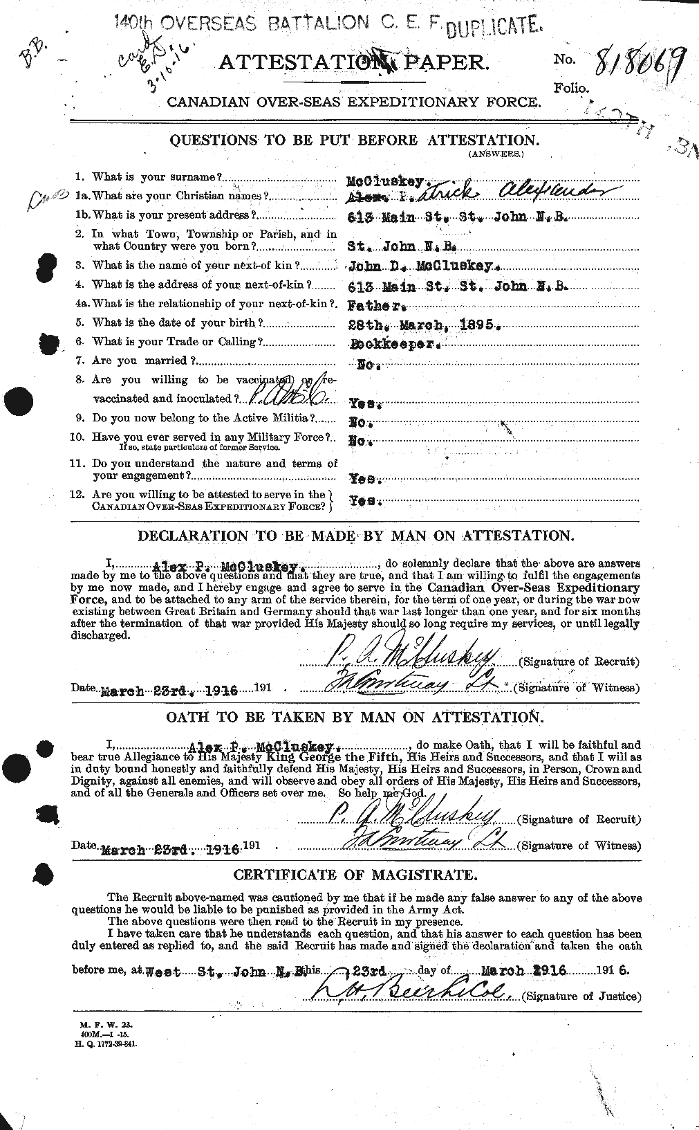 Personnel Records of the First World War - CEF 133475a