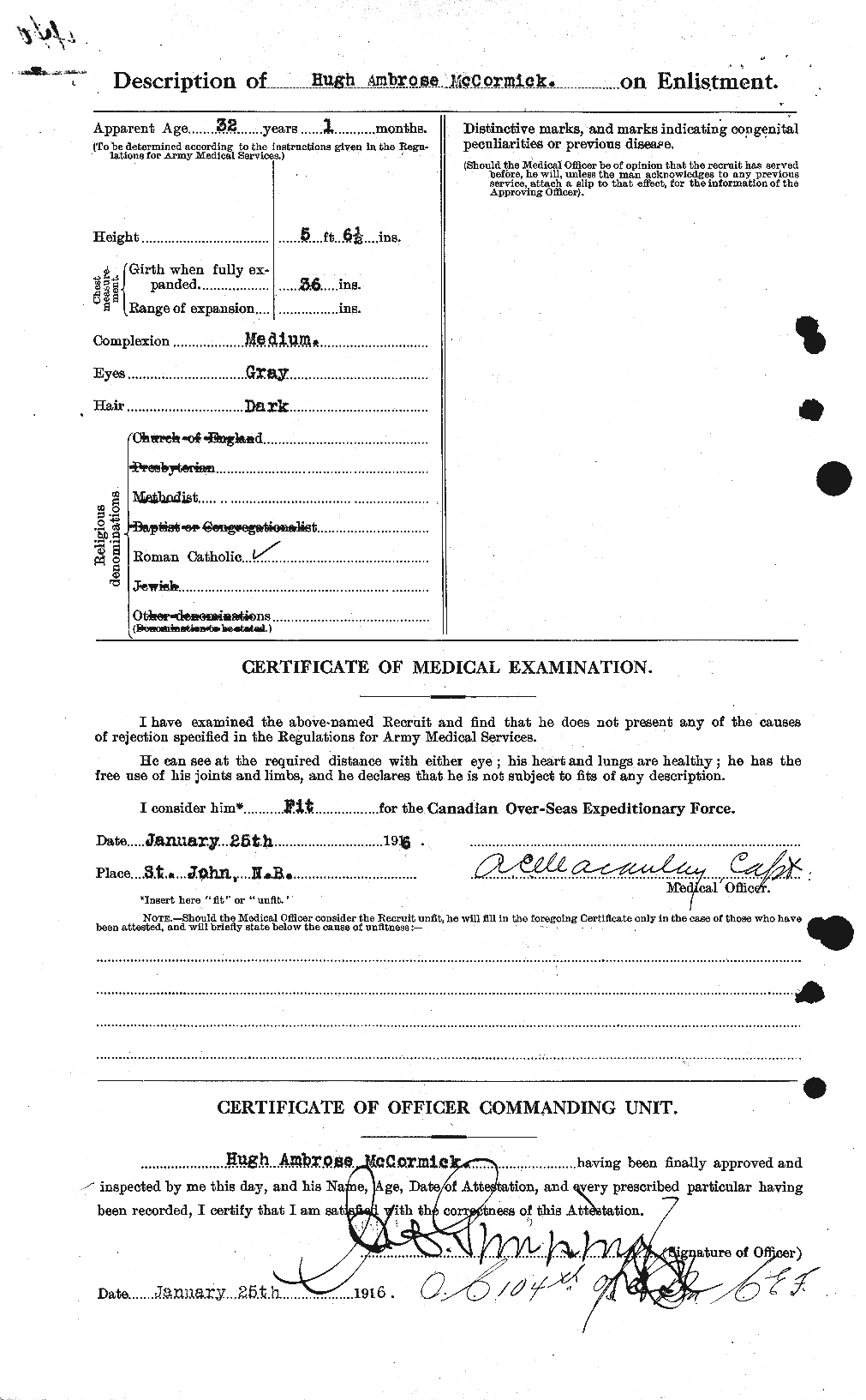 Dossiers du Personnel de la Première Guerre mondiale - CEC 133735b