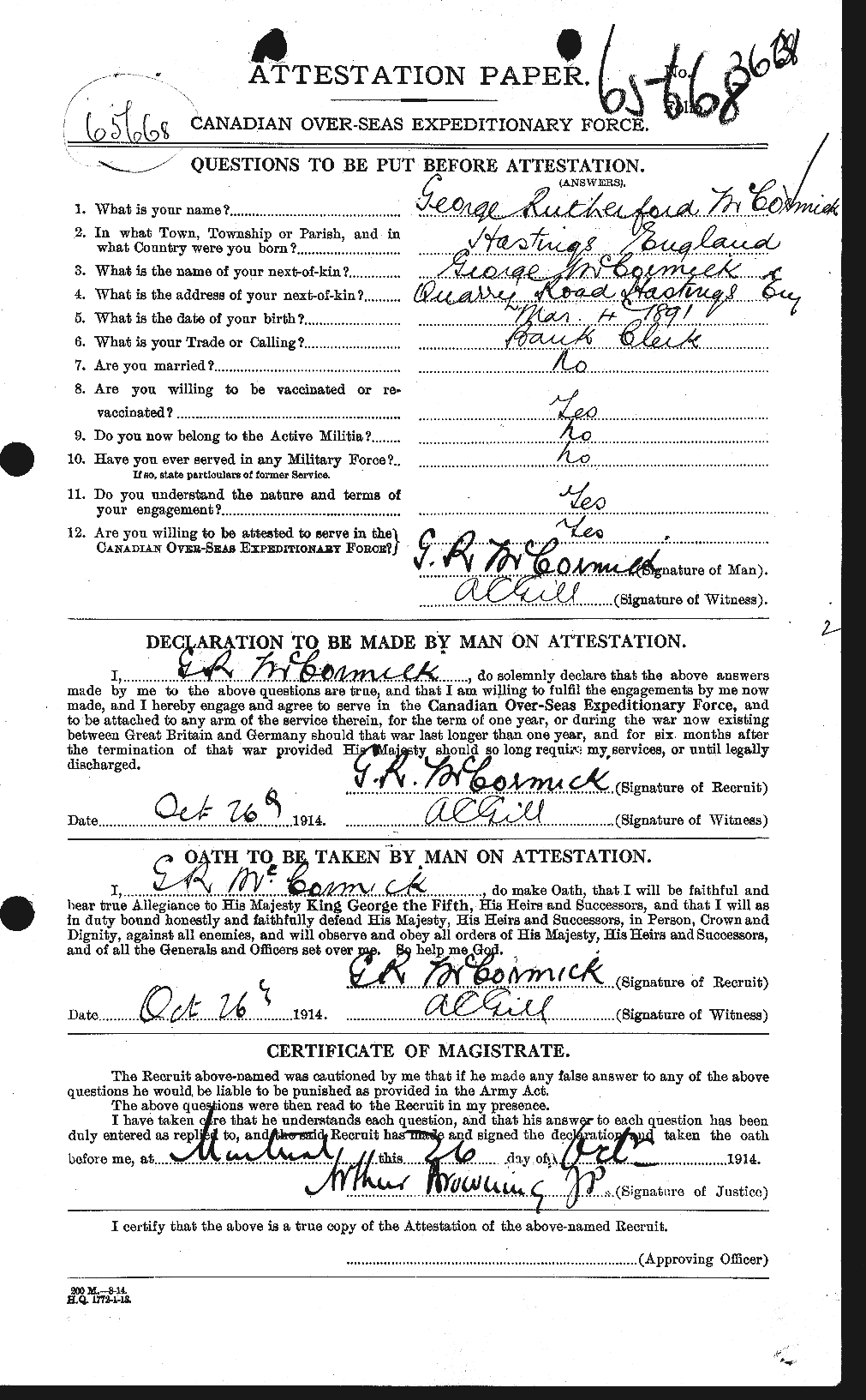 Personnel Records of the First World War - CEF 133748a